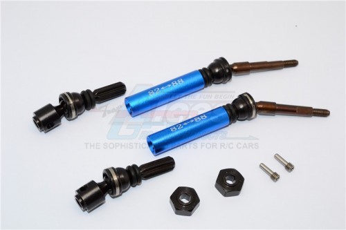 GPM Racing Traxxas Slash 4X4 Steel Aluminium Rear Cvd Drive Shaft With 12MMx6MM Wheel Hex - 1Pr Set Blue