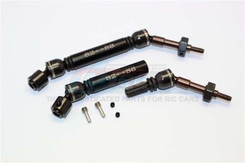 GPM Racing Traxxas Slash 4X4 Steel Aluminium Rear Cvd Drive Shaft With 12MMx6MM Wheel Hex - 1Pr Set Black