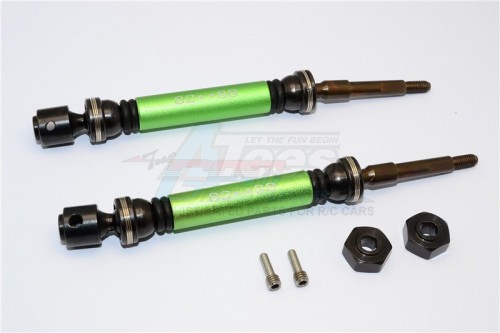GPM Racing Traxxas Slash 4X4 Steel Aluminium Rear Cvd Drive Shaft With 12MMx6MM Wheel Hex - 1Pr Set Green