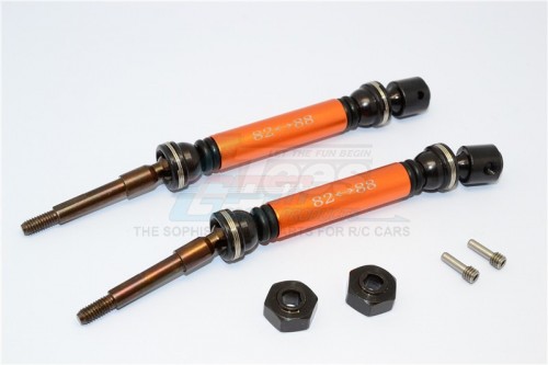 GPM Racing Traxxas Slash 4X4 Steel Aluminium Rear Cvd Drive Shaft With 12MMx6MM Wheel Hex - 1Pr Set Orange