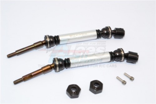 GPM Racing Traxxas Slash 4X4 Steel Aluminium Rear Cvd Drive Shaft With 12MMx6MM Wheel Hex - 1Pr Set Silver