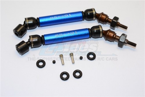 GPM Racing Traxxas Slash 4X4 Steel Aluminium Front Cvd Drive Shaft With 12MMx6MM Wheel Hex - 1Pr Set Blue