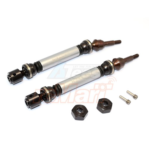 GPM Racing Traxxas Slash 4X4 Steel Aluminium Front Cvd Drive Shaft With 12MMx6MM Wheel Hex - 1Pr Set Silver