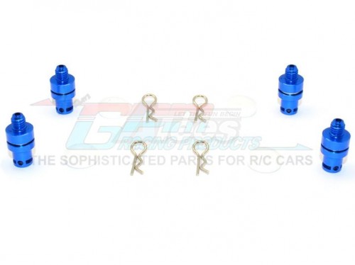 GPM Racing Traxxas LaTrax SST Aluminium Front & Rear Magnet Body Post - 1Set Blue