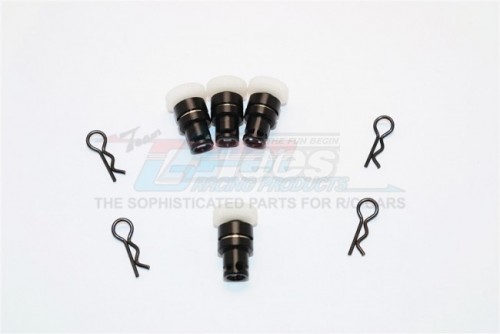 GPM Racing Traxxas LaTrax SST Aluminium Front & Rear Magnet Body Post - 1Set Black