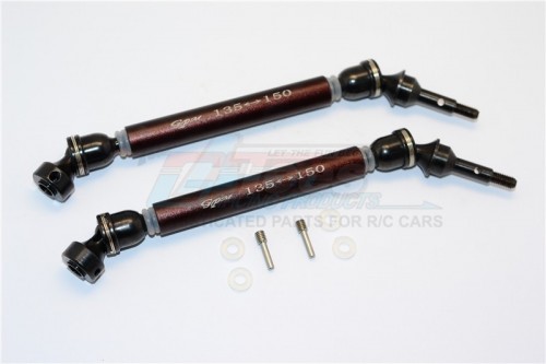 GPM Racing Traxxas Revo Steel Aluminium Front/Rear Universal Swing Shaft With Washers & Wheel Hubs - 1Pr Set BR