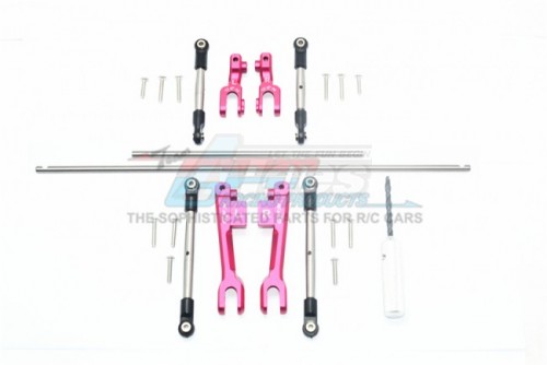 GPM Racing Traxxas Unlimited Desert Racer Stainless Steel Front + Rear Sway Bar & Aluminum Sway Bar Arm & Stainless Steel Linkage - 23Pcs Set Brown