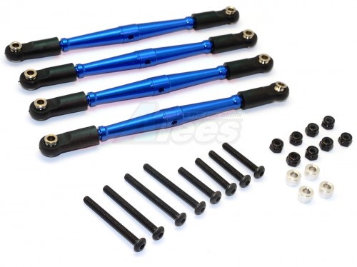 GPM Racing Gmade Sawback Aluminium Lower Anti-Thread Tie Rod - 4Pcs Set Blue
