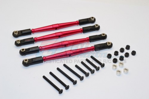 GPM Racing Gmade Sawback Aluminium Lower Anti-Thread Tie Rod - 4Pcs Set Red