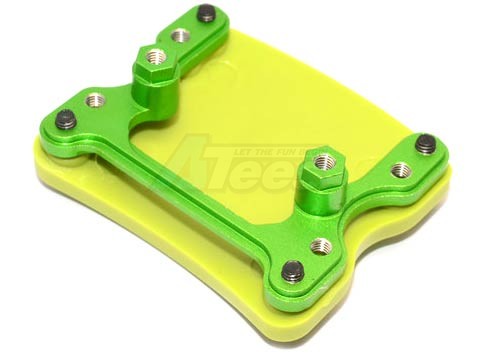 GPM Racing Gmade Komodo Aluminium+Plastic Front/Rear Skid Plate Mount - 1Set Green