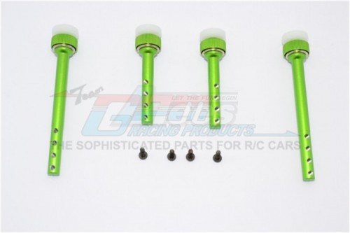 GPM Racing Gmade Komodo Aluminium Front/Rear Body Post With Mount - 2Pcs Set Green