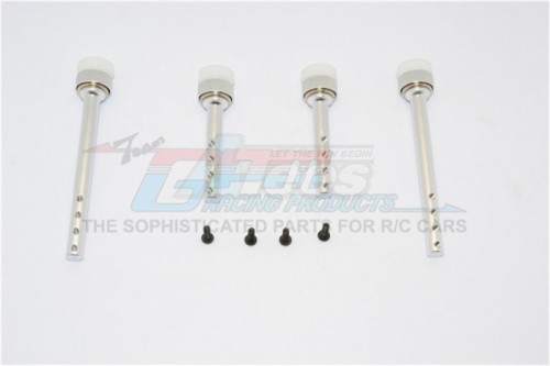 GPM Racing Gmade Komodo Aluminium Front/Rear Body Post With Mount - 2Pcs Set Silver