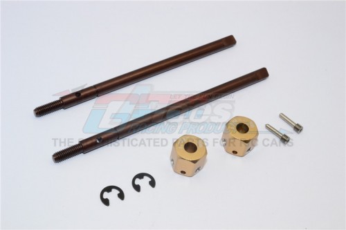 GPM Racing Gmade Sawback Spring Steel Rear Drive Shaft (L98MM R102MM) With 11MM Hex Adapter For 5MM Wider- 2Pcs Set Titanium