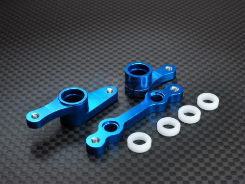 GPM Racing Tamiya TA05 IFS Aluminum Steering Assembly- 3pcs Set Blue