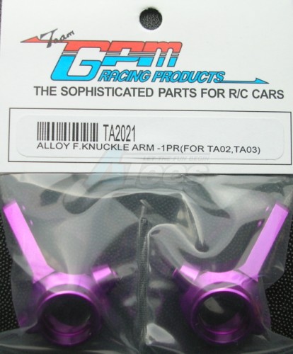 GPM Racing Tamiya TA02 Aluminum Front Knuckle Arm Set Purple