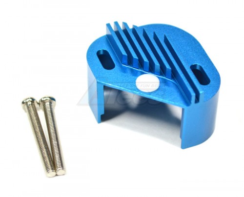 GPM Racing Tamiya TA03 Aluminum Motor Heat Sink Outside Of Gearbox Blue