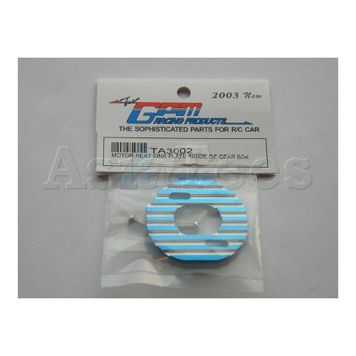 GPM Racing Tamiya TA03 Aluminum Motor Heat Sink Plate Inside Gear Box Blue