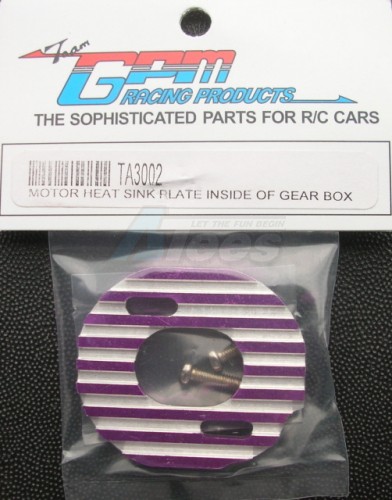 GPM Racing Tamiya TA03 Aluminum Motor Heat Sink Plate Inside Gear Box Purple