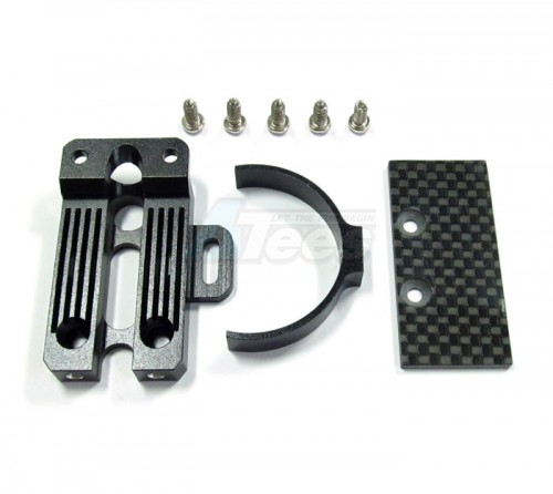 GPM Racing Tamiya TA03 Motor Heat Sink With Motor Clamp (top Of Gear Box) Black