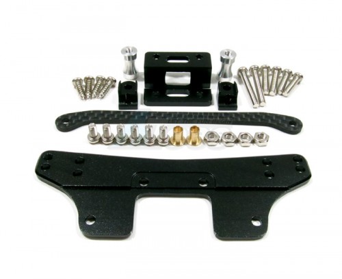 GPM Racing Tamiya TA03 Aluminum Rear Damper Plate With Stay Black