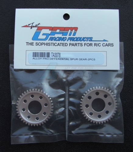 GPM Racing Tamiya TA03 Aluminum Pro Differential Spur Gears 2PCS Silver