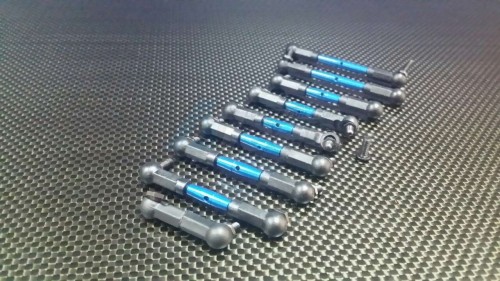 GPM Racing Tamiya TB04 Aluminium Steering & Push Rods - 8Pcs Set Blue