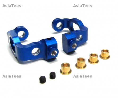 GPM Racing Team Associated TC3 Aluminum Front Bushing C-hub With Collars & Screws 1 Pair Set Blue