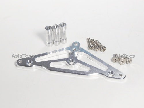 GPM Racing Team Associated TC4 Aluminum Front Upper Bumper Mount With Screws & Aluminum Posts - 1 Piece Set Silver