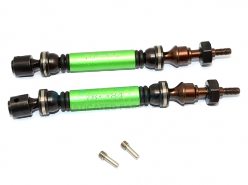 GPM Racing Traxxas Telluride Steel+Aluminium Front CVD Drive Shaft With 12MMx6MM Wheel Hex - 1Pair Set Green