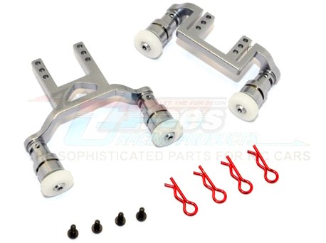 GPM Racing Traxxas LaTrax Teton Aluminium Front+Rear Body Mount & Magnet Post - 1Set Gun Metal