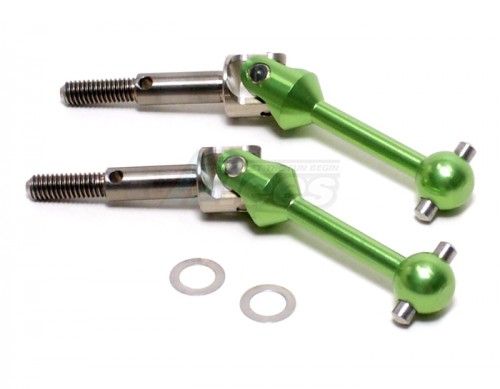 GPM Racing Tamiya TT-01 TITANIUM + ALLOY-7075 UNIVERSAL SWING SHAFT WITH SHIMS - 1PR SET Green