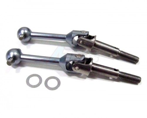 GPM Racing Tamiya TT-01 Titanium + Aluminum-7075 Universal Swing Shaft With Shims 1 Pair Set Gun Metal