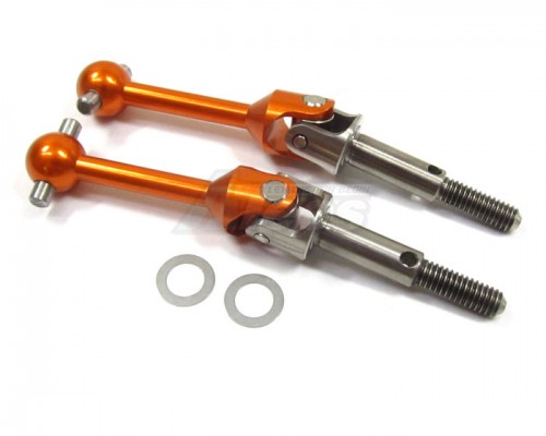 GPM Racing Tamiya TT-01 TITANIUM + ALLOY-7075 UNIVERSAL SWING SHAFT WITH SHIMS - 1PR SET Orange
