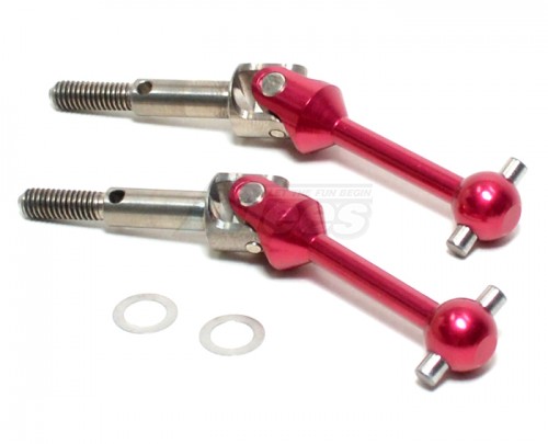 GPM Racing Tamiya TT-01 TITANIUM + ALLOY-7075 UNIVERSAL SWING SHAFT WITH SHIMS - 1PR SET Red