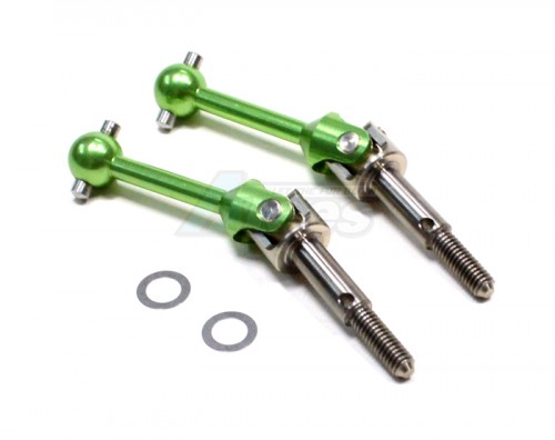 GPM Racing Tamiya TT-01 Titanium + Aluminum-7075 Universal Swing Shaft With Shims 1 Pair Set Light Green