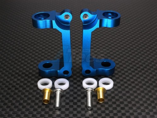 GPM Racing Tamiya M-03 Aluminum Front Bearing C-hub (exclude Bearing) With Collars & Screws-1pr Set Blue