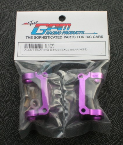 GPM Racing Tamiya TL01 Aluminum Front Bearing C-hub (exclude Bearing) With Collars & Screws-1pr Set Purple