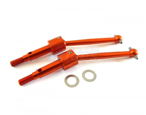 GPM Racing Tamiya TL01 Aluminum Universal Swing Shaft Set (38mm) With Shims 1 Pair Set Orange