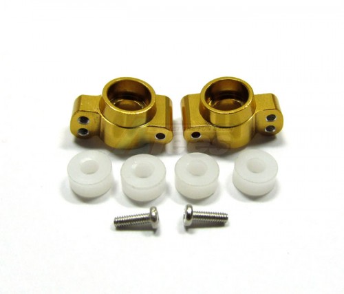 GPM Racing Team Losi Micro HIGHroller Aluminum Rear Knuckle Arm With Screws & Delrin Collars - 1 Pair Set Gold