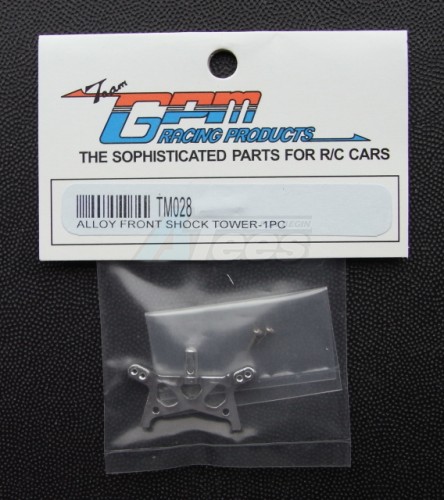 GPM Racing Team Losi Micro T Aluminum Front Shock Tower With Screws - 1 Piece Set Gun Metal