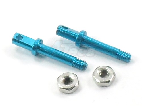 GPM Racing Team Losi Micro Desert Truck Aluminum Front Wheel Shaft With Shims - 1pr Set Blue