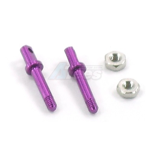 GPM Racing Team Losi Micro T Aluminum Front Wheel Shaft With Shims - 1pr Set Purple