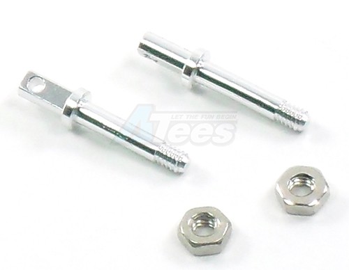 GPM Racing Team Losi Micro T Aluminum Front Wheel Shaft With Shims - 1pr Set Silver