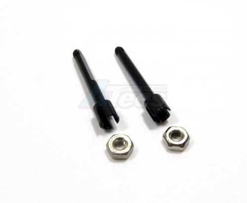 GPM Racing Team Losi Micro T Aluminum Rear Wheel Shaft With Shims - 1pr Set Black