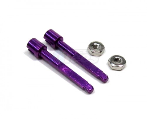 GPM Racing Team Losi Micro T Aluminum Rear Wheel Shaft With Shims - 1pr Set Purple