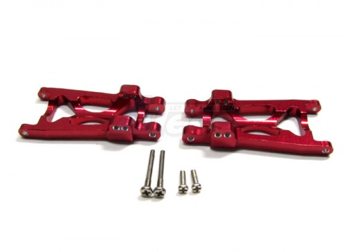 GPM Racing Team Losi Micro Desert Truck Aluminum Rear Lower Arm With Screws - 1 Pair Set Red