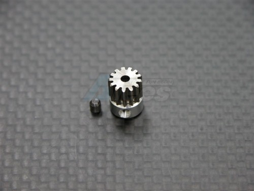 GPM Racing HPI Minizilla Titanium Motor Gear With Aluminum Cap & Screw (10t) - 1 Piece Set Silver