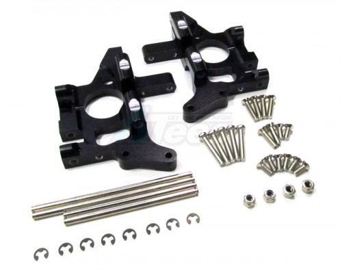 GPM Racing Traxxas E-Maxx 2 Aluminum Rear Bulk Head Side Plate With Screws & Pins & Collars & Lock Nuts & E-clips 1 Pair Set Black