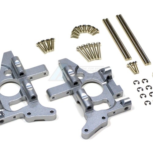 GPM Racing Traxxas E-Maxx 2 Aluminum Rear Bulk Head Side Plate With Screws & Pins & Collars & Lock Nuts & E-clips 1 Pair Set Gun Metal