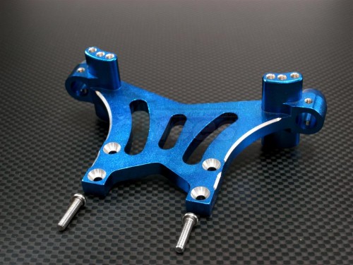 GPM Racing Traxxas T-Maxx 2.5 Aluminum Front Or Rear Shock Stay (TRX 2.5) Shape B With Screws - 1 Piece Set Blue